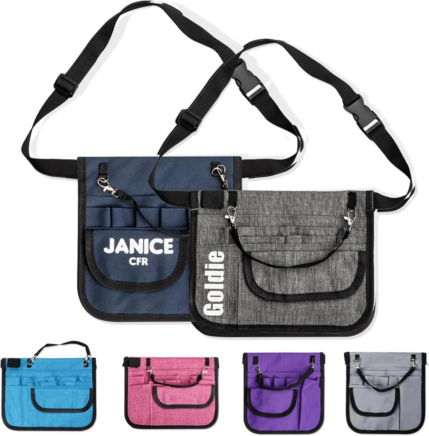 callie Personalized Nurse Fanny Pack for Women Men, Custom Nursing Work Pouch Gear Pocket Waist Bag with Stethoscopes Tape Holder