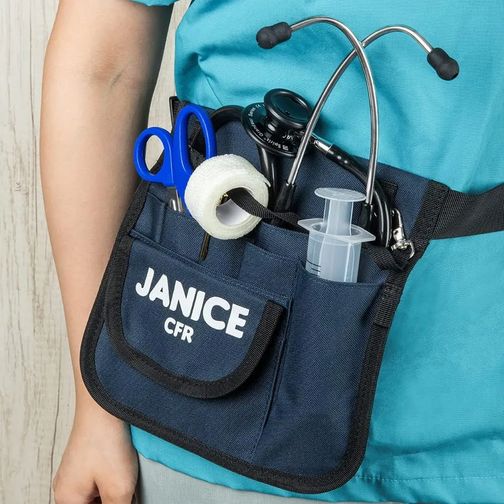 callie Personalized Nurse Fanny Pack for Women Men, Custom Nursing Work Pouch Gear Pocket Waist Bag with Stethoscopes Tape Holder