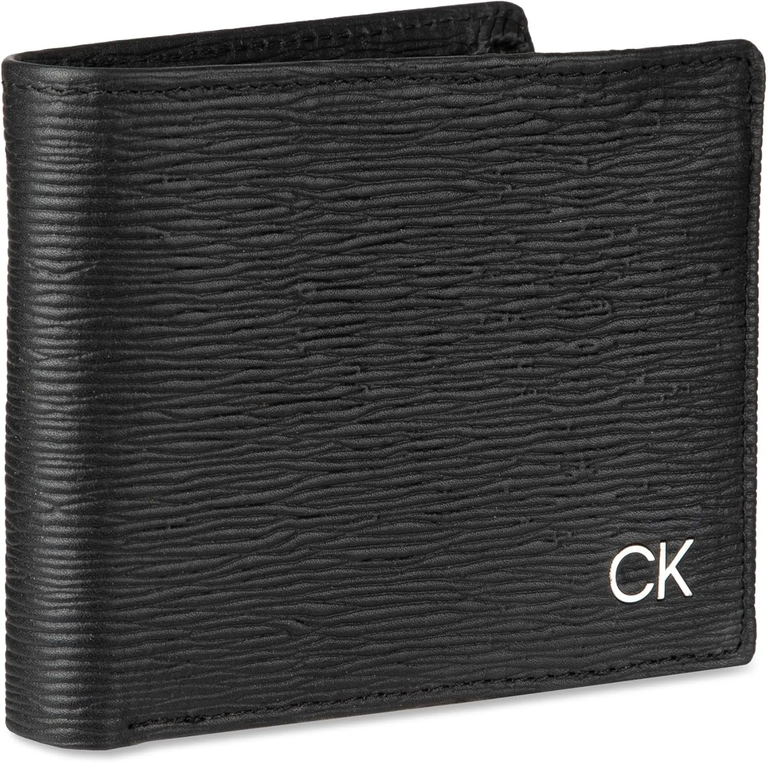 Calvin Klein Men's RFID Leather Minimalist Bifold Wallet with Multiple Card Slots and ID Window