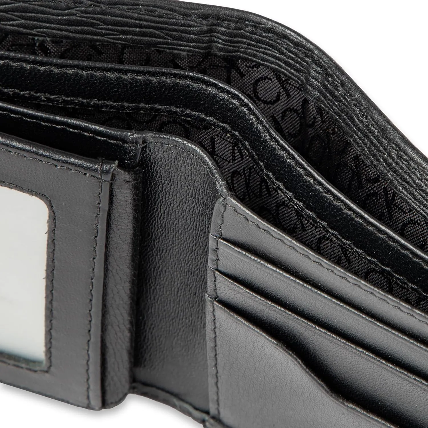Calvin Klein Men's RFID Leather Minimalist Bifold Wallet with Multiple Card Slots and ID Window