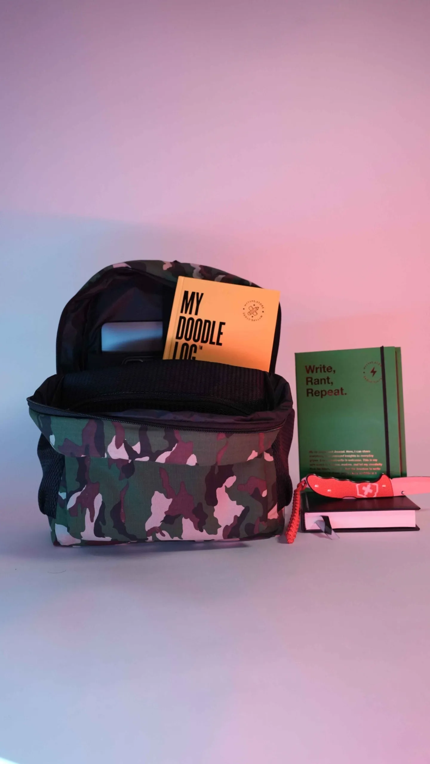 Camouflage 2 Separate Laptop Section Backpack S11 // Water Resistant