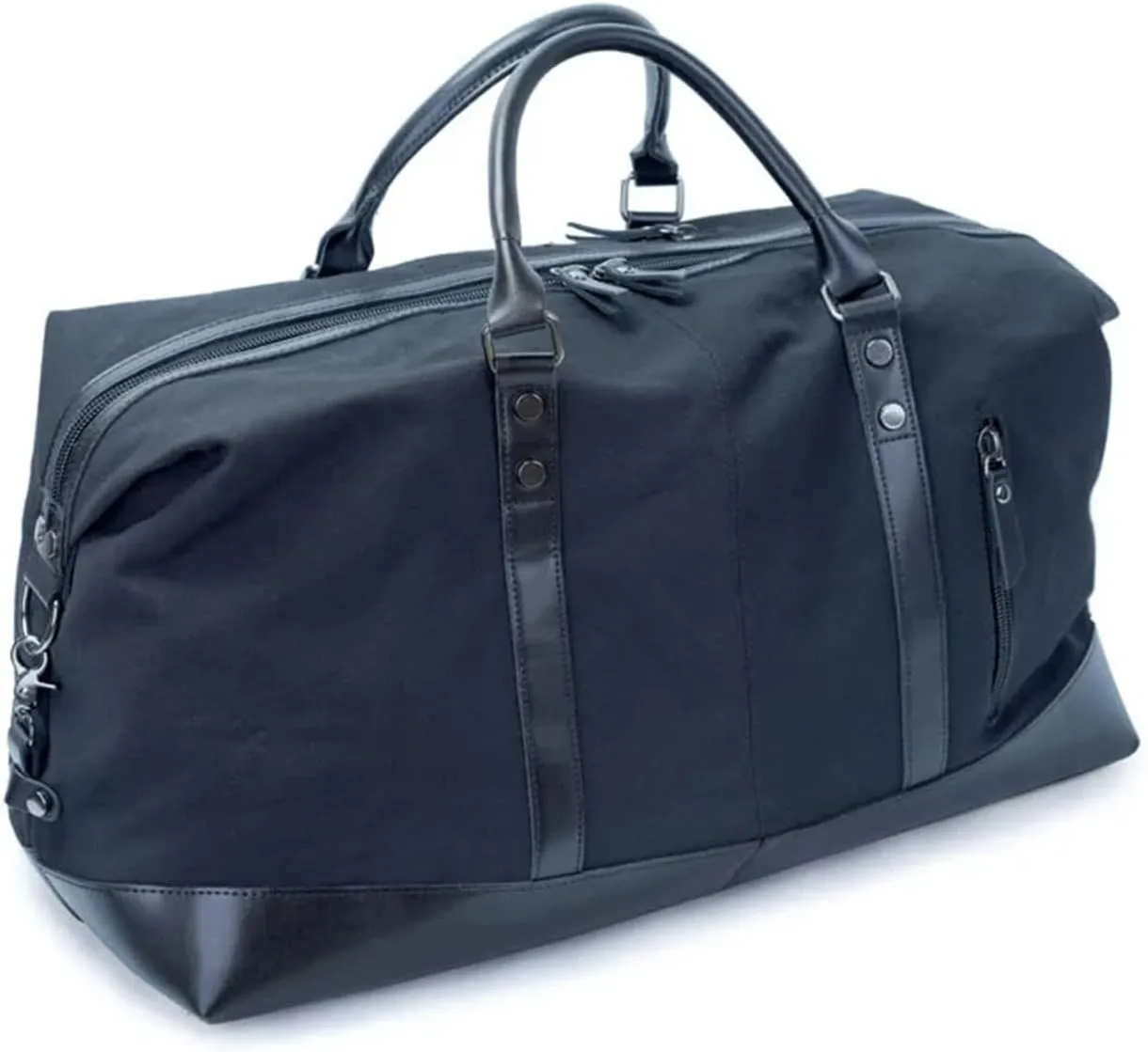 Canvas Travel Bag Men PU Leather Outdoor Luggage Travel Fitness Photography Bag Large Capacity Handbag Backpack(Green)