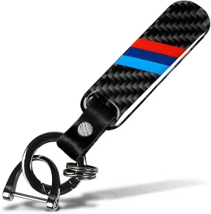 Car 3 color keychain carbon fiber resin leather alloy Set Fashion Sports car keyring