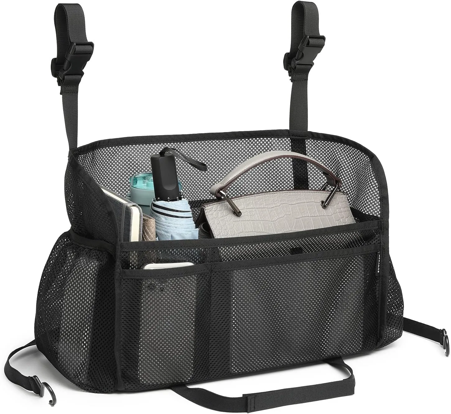 Car net Pocket Handbag Holder, car Purse Holder can be Used to Store Items, Protective Barrier for Children and Pets in The Back seat of car, Helps to Drive Safely (Black)