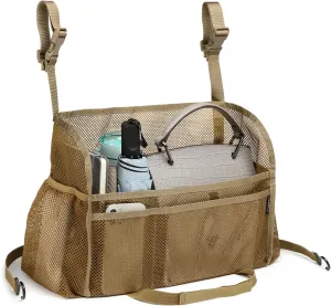 Car net Pocket Handbag Holder, car Purse Holder can be Used to Store Items, Protective Barrier for Children and Pets in The Back seat of car, Helps to Drive Safely (Khaki)