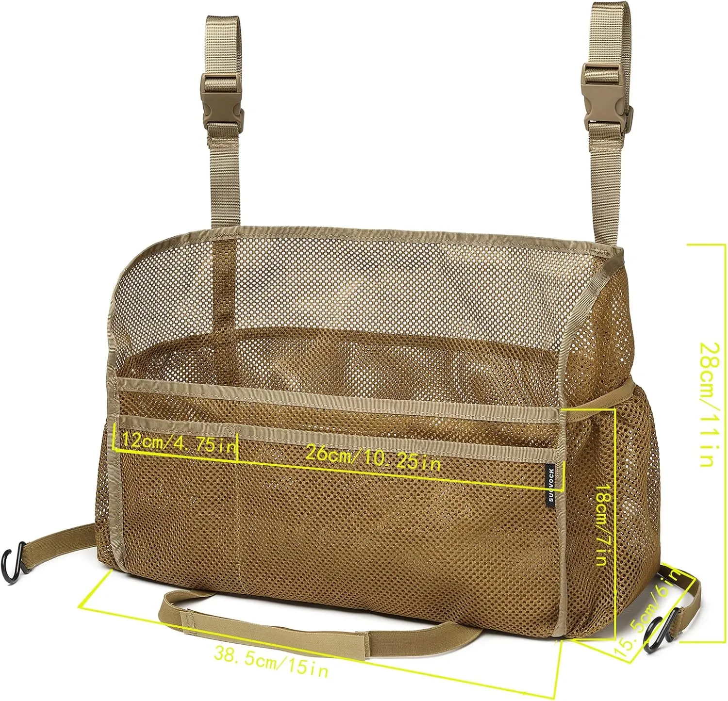 Car net Pocket Handbag Holder, car Purse Holder can be Used to Store Items, Protective Barrier for Children and Pets in The Back seat of car, Helps to Drive Safely (Khaki)