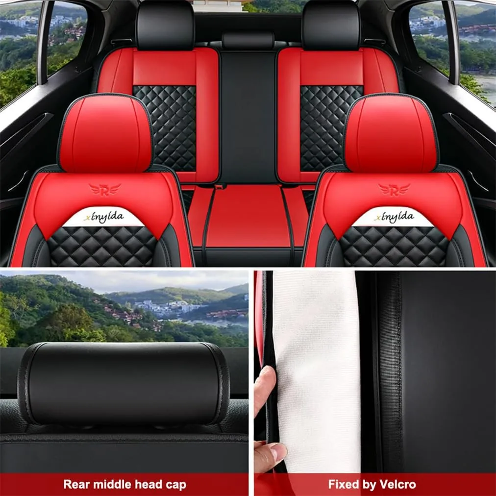 Car Seat Covers Full Set for Toyota for Tundra 2004-2025 Car Seat Protector Waterproof Leather Seat Cushion Interior Accessories MK88 Coffee Front Pair and Rear