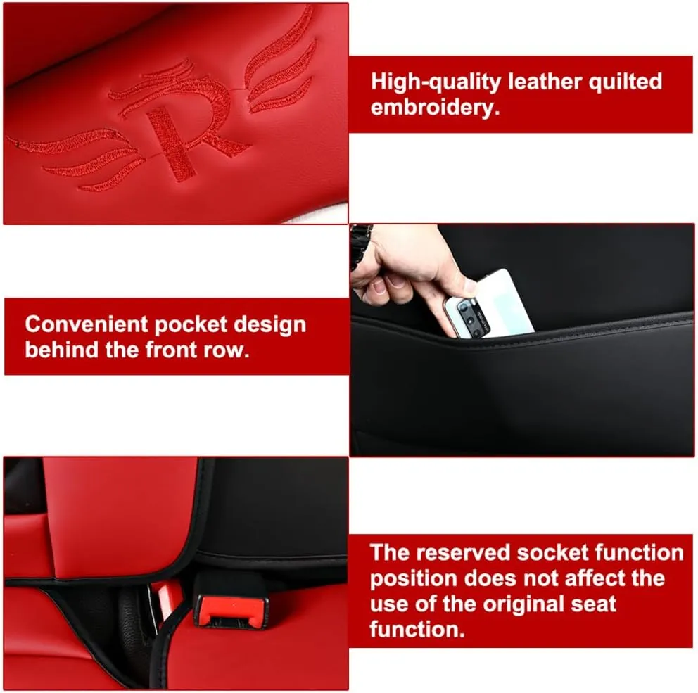 Car Seat Covers Full Set for Toyota for Tundra 2004-2025 Car Seat Protector Waterproof Leather Seat Cushion Interior Accessories MK88 Coffee Front Pair and Rear
