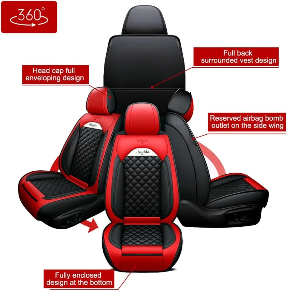 Car Seat Covers Full Set for Toyota for Tundra 2004-2025 Car Seat Protector Waterproof Leather Seat Cushion Interior Accessories MK88 Coffee Front Pair and Rear