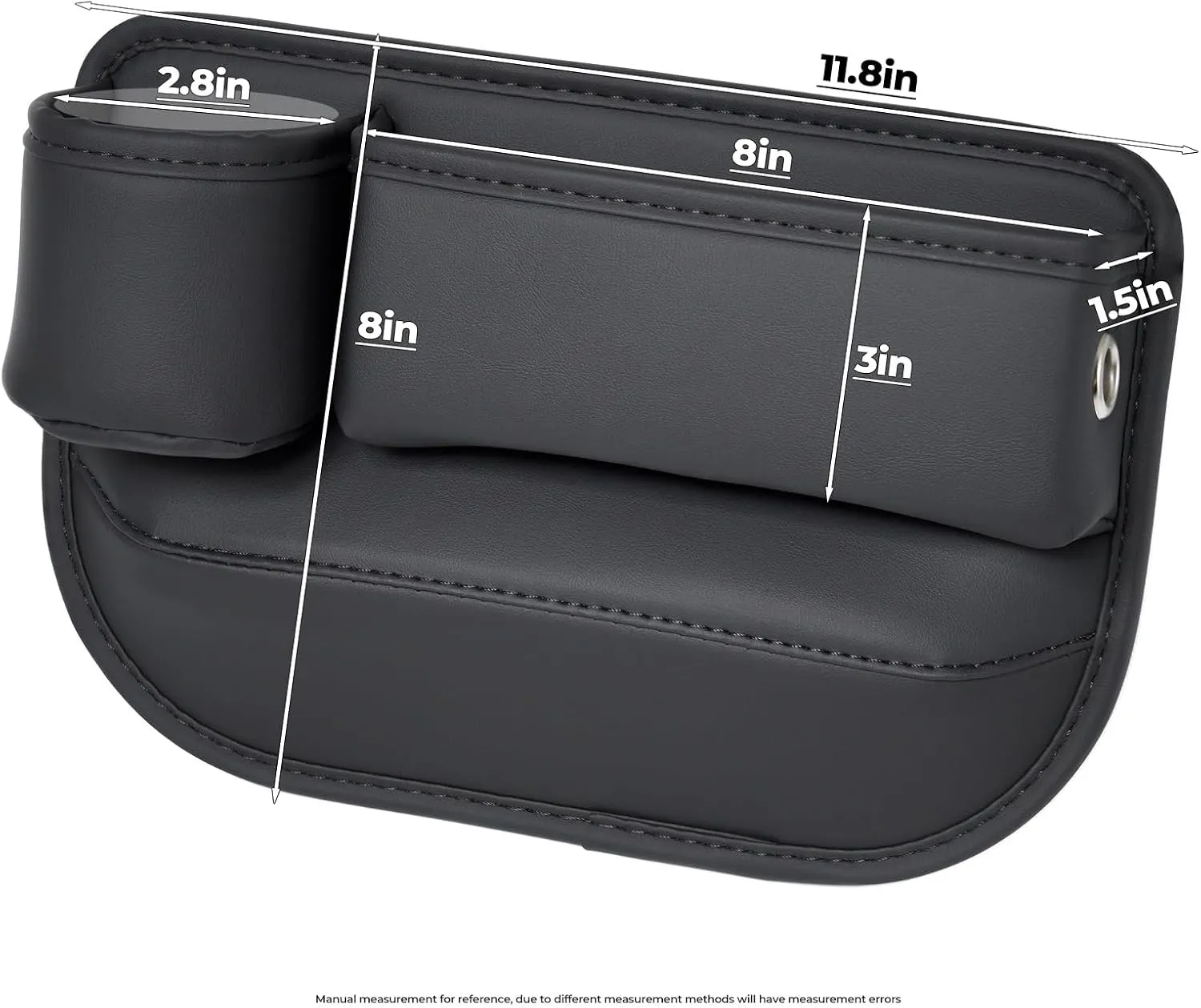 Car Seat Gap Filler Organizer, Car Organizer, Gap Storage Box with Cup Holders for Drink, Car Leather Cup Holder Gap Bag Front Seat for Holding Phone, Sunglasses,Keys（White Passenger Seat