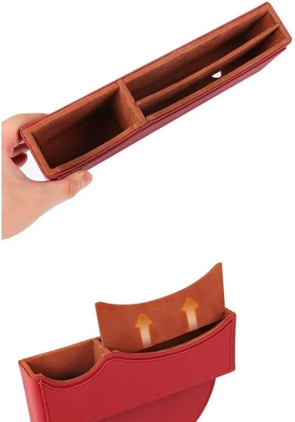 Car Seat Storage Box for Bentley Continental Flying Spur Bentayga Series Car Seat Gap Organizer Seat Side Bag Reserved Charging Cable Hole Car Accessories,Brown