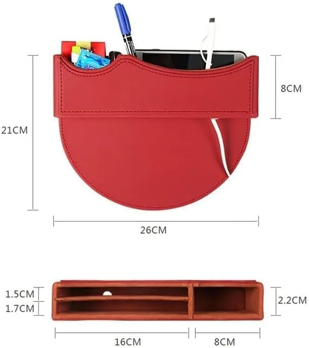 Car Seat Storage Box for Bentley Continental Flying Spur Bentayga Series Car Seat Gap Organizer Seat Side Bag Reserved Charging Cable Hole Car Accessories,Brown