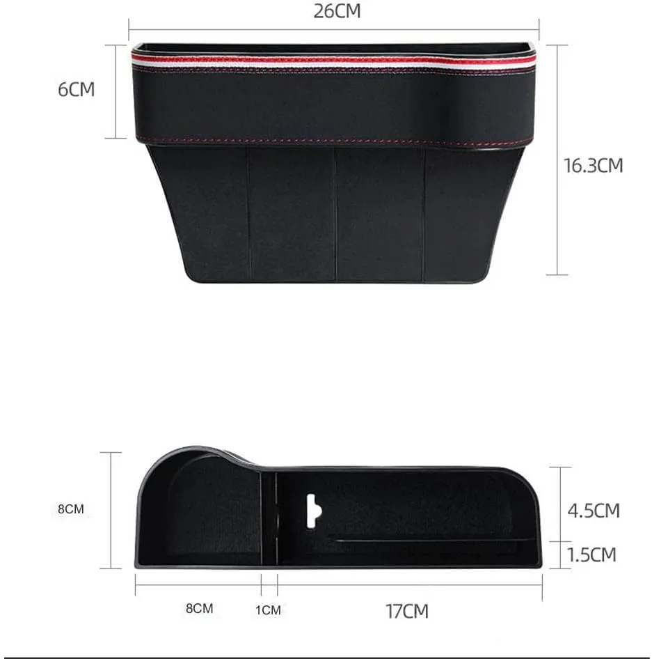 Car Seat Storage Box for Citroen C5/Citroen C6/Citroen C8/AMI X Series Car Seat Gap Organizer Seat Side Bag Reserved Charging Cable Hole Car Accessories,One Piece-Brown