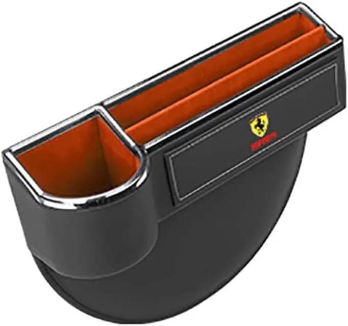 Car Seat Storage Box for Ferrari 430/458/488/599 Series Car Seat Gap Organizer Seat Side Bag Reserved Charging Cable Hole Car Accessories,One Piece-Black