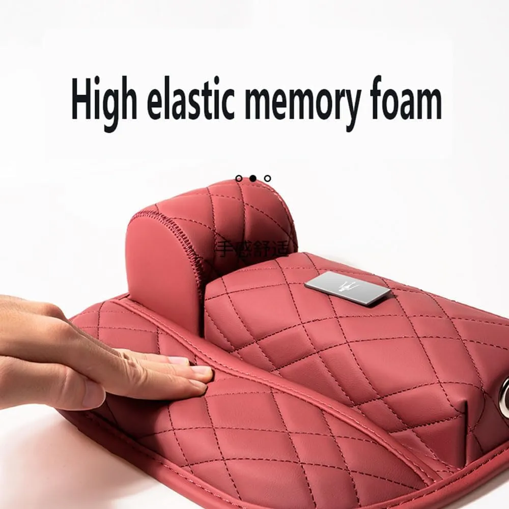 Car Seat Storage Box for Maserati Ghibli President Gregory Levante Grecale Series Car Seat Gap Organizer Seat Side Bag Reserved Charging Cable Hole Car Accessories,Brown-B