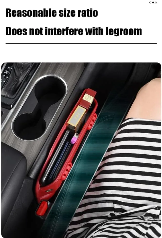 Car Seat Storage Box for Peugeot 206 208 306 307 308 2008 3008 4008 408 508 Series Car Seat Gap Organizer Seat Side Bag Reserved Charging Cable Hole Car Accessories,Brown