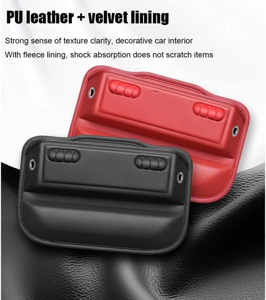 Car Seat Storage Box for Peugeot 206 208 306 307 308 2008 3008 4008 408 508 Series Car Seat Gap Organizer Seat Side Bag Reserved Charging Cable Hole Car Accessories,Brown