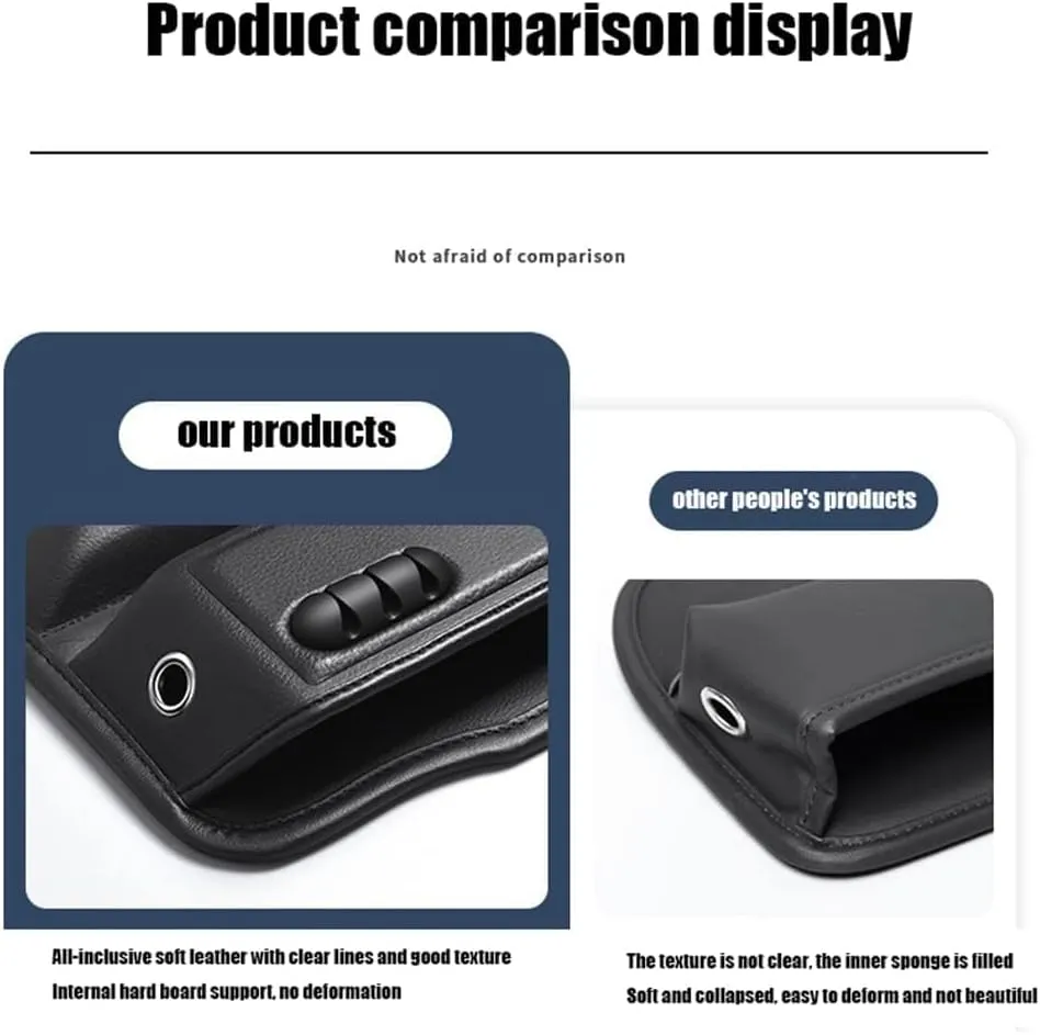 Car Seat Storage Box for Peugeot 206 208 306 307 308 2008 3008 4008 408 508 Series Car Seat Gap Organizer Seat Side Bag Reserved Charging Cable Hole Car Accessories,Brown