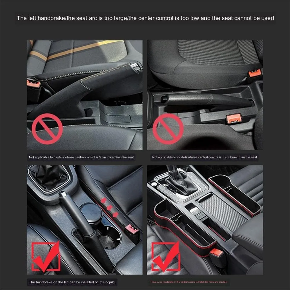 Car Seat Storage Box for Peugeot 306/307/308 Series Car Seat Gap Organizer Seat Side Bag Reserved Charging Cable Hole Car Accessories,One Piece-Black