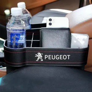 Car Seat Storage Box for Peugeot 306/307/308 Series Car Seat Gap Organizer Seat Side Bag Reserved Charging Cable Hole Car Accessories,One Piece-Black