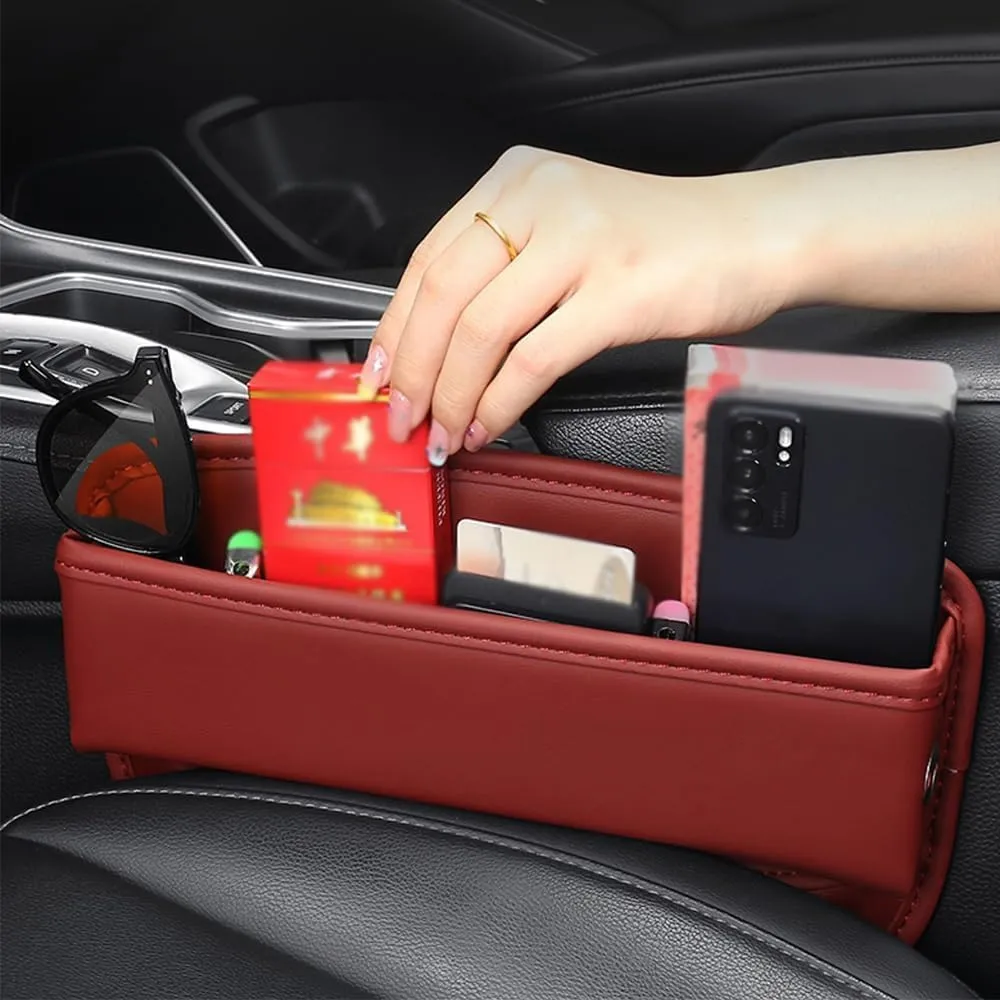 Car Seat Storage Box for Peugeot 408 508 4008 5008 2008 Series Car Seat Gap Organizer Seat Side Bag Reserved Charging Cable Hole Car Accessories,Black