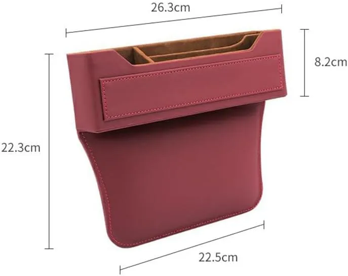 Car Seat Storage Box for Rolls-Royce Phantom Ghost Cullinan Wraith Dawn Series Car Seat Gap Organizer Seat Side Bag Reserved Charging Cable Hole Car Accessories,Red