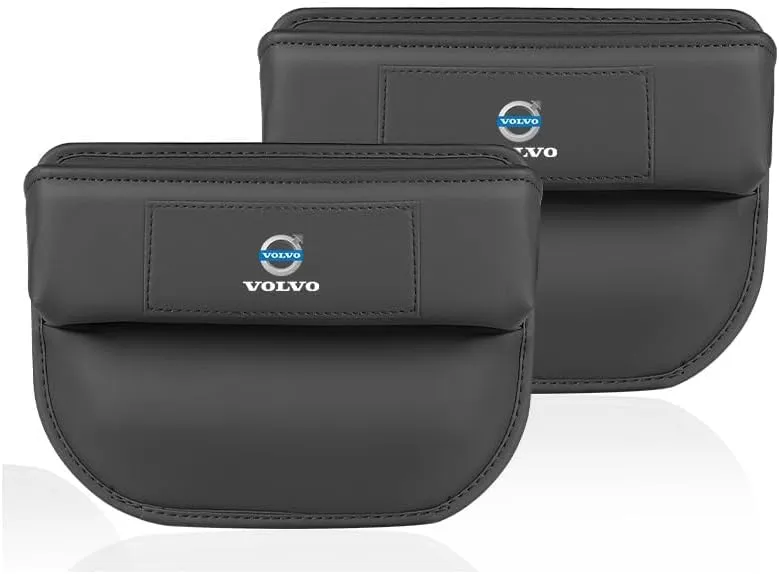 Car Seat Storage Box for Volvo XC60/S90/XC90/S60/XC40/V90/V60 Series Car Seat Gap Organizer Seat Side Bag Reserved Charging Cable Hole Car Accessories,Black