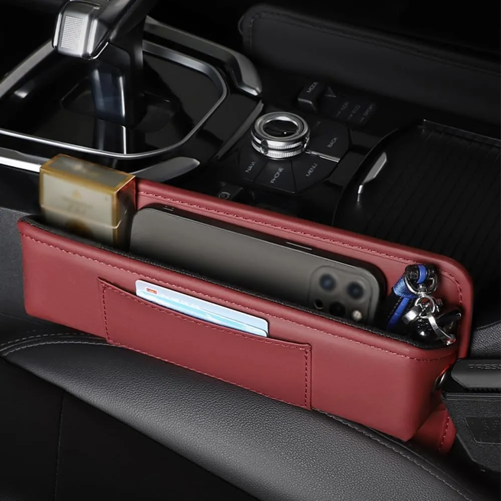 Car Seat Storage Box for Volvo XC60/S90/XC90/S60/XC40/V90/V60 Series Car Seat Gap Organizer Seat Side Bag Reserved Charging Cable Hole Car Accessories,Black