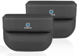 Car Seat Storage Box for Volvo XC60/S90/XC90/S60/XC40/V90/V60 Series Car Seat Gap Organizer Seat Side Bag Reserved Charging Cable Hole Car Accessories,Black