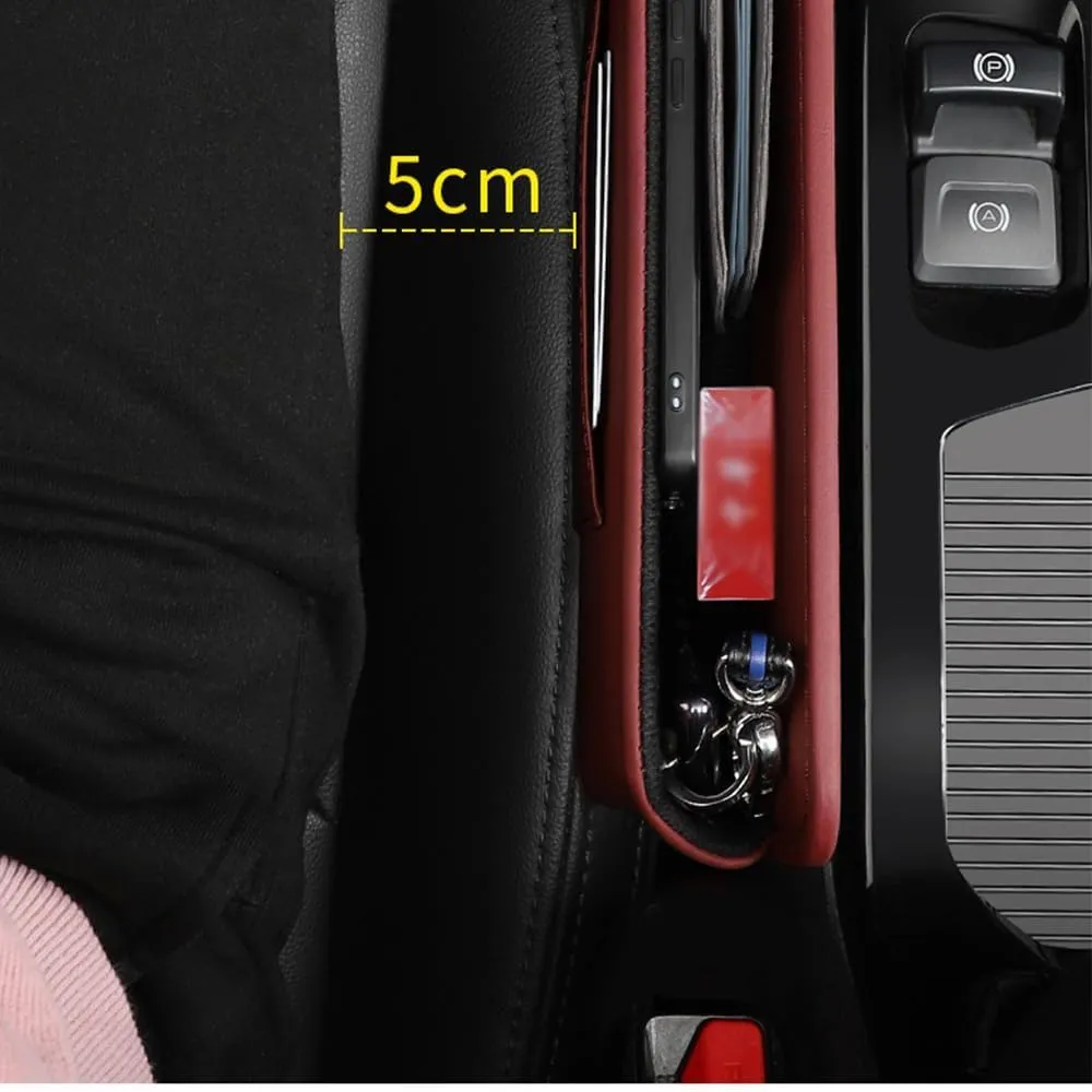 Car Seat Storage Box for Volvo XC60/S90/XC90/S60/XC40/V90/V60 Series Car Seat Gap Organizer Seat Side Bag Reserved Charging Cable Hole Car Accessories,Black