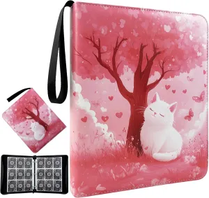 Card Binder 9 Pocket Holder 900 Cards With Zipper,Collection Binder Album Case with 50 Removable Sleeves for Trading Cards