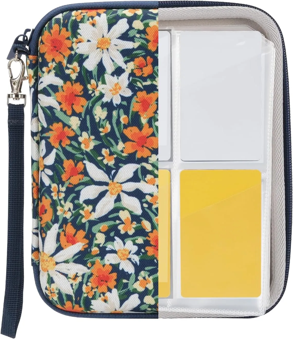 Card Case for Yoto cards, Soft Portable Folder with Zipper & 80 Pockets Player & Mini Audiobook Cards, Card Binder Holder with Sleeves for Travel (Bloom Surge)