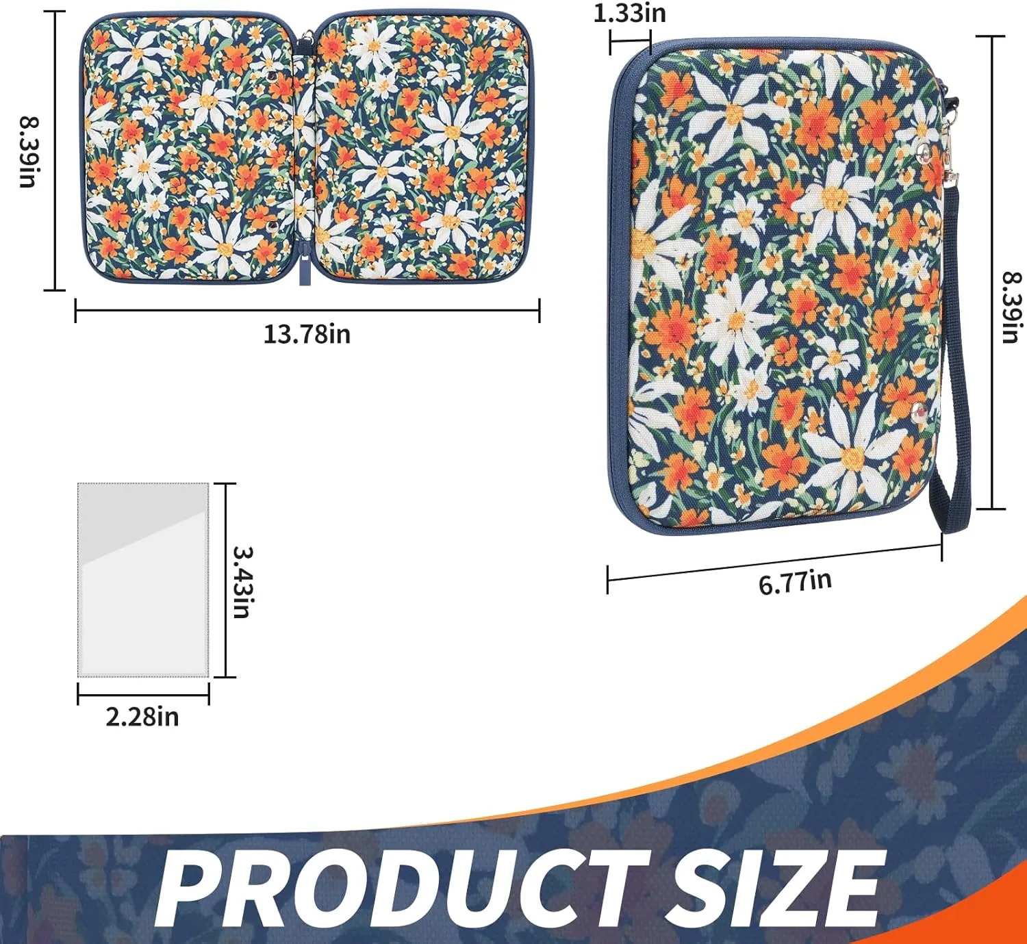 Card Case for Yoto cards, Soft Portable Folder with Zipper & 80 Pockets Player & Mini Audiobook Cards, Card Binder Holder with Sleeves for Travel (Bloom Surge)