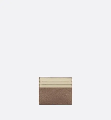 Card Holder • Khaki Grained Calfskin with CD Icon Signature