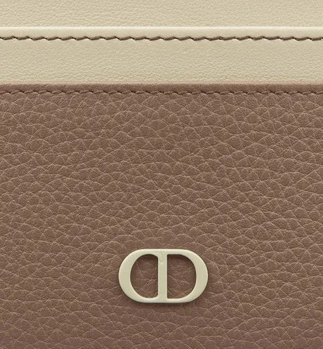 Card Holder • Khaki Grained Calfskin with CD Icon Signature