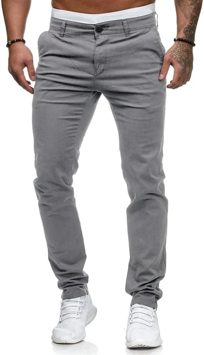 Cargo Pants for Men Pants Solid Color Track Cuff Lace up Workout Pants with Pocket Athletic Loose Fit