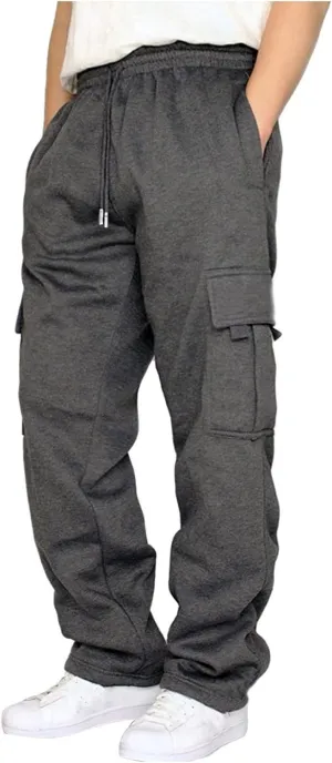 Cargo Pants for Men Sports Hat Multi Woven Pocket Foot Rope Solid Pants Street Cargo Tie Mens Cargo Drawstring