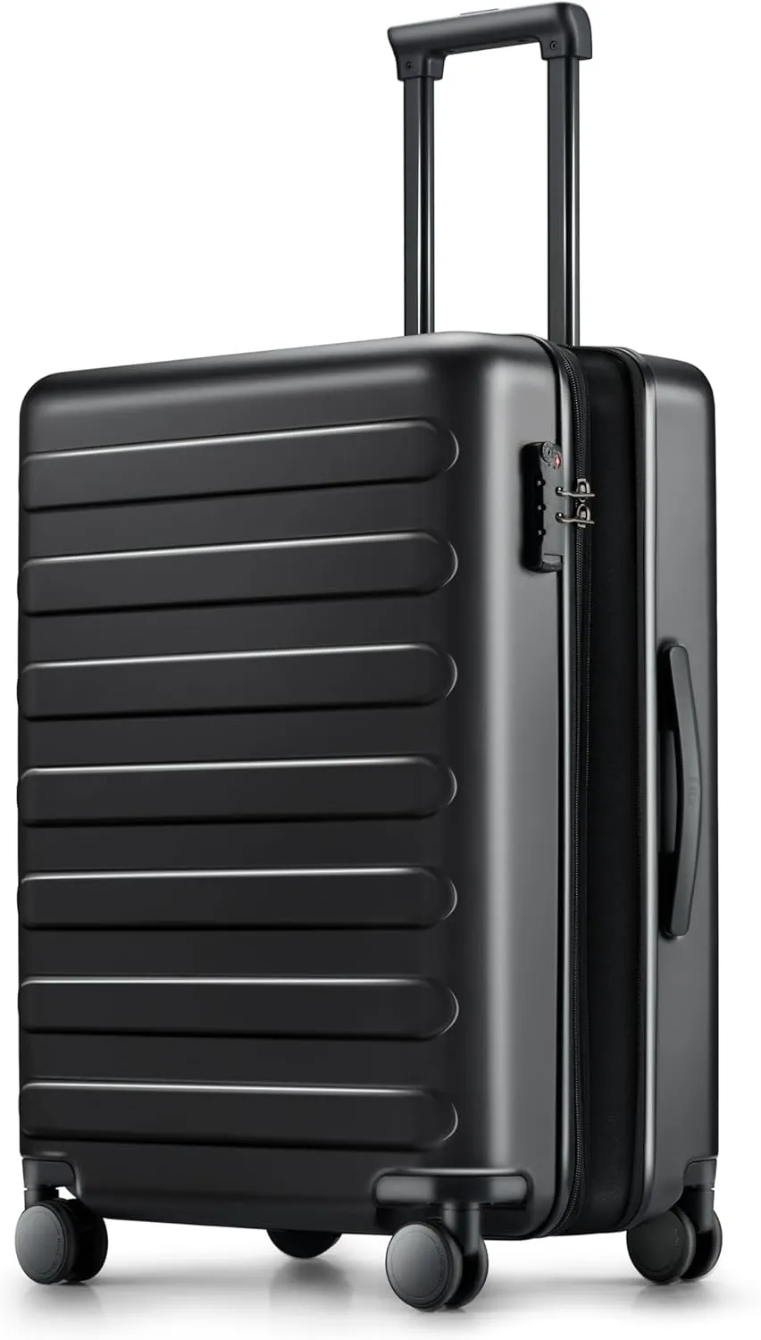 Carry On Luggage 22x14x9 Airline Approved, 20 Inch Luggage with Smooth Spinner Wheels, Expandable, Hard Shell PC Suitcase Carry-On, Lightweight Travel Luggage, TSA Approved (Black, Rhine Max)