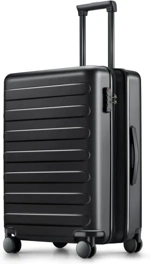 Carry On Luggage 22x14x9 Airline Approved, 20 Inch Luggage with Smooth Spinner Wheels, Expandable, Hard Shell PC Suitcase Carry-On, Lightweight Travel Luggage, TSA Approved (Black, Rhine Max)