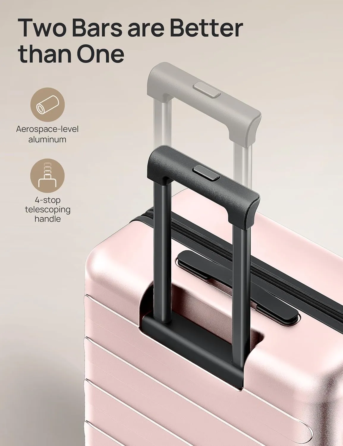 Carry On Luggage 22x14x9 Airline Approved, 20 Inch Luggage with Smooth Spinner Wheels, Expandable, Hard Shell PC Suitcase Carry-On, Lightweight Travel Luggage, TSA Approved (Pink, Rhine Max)