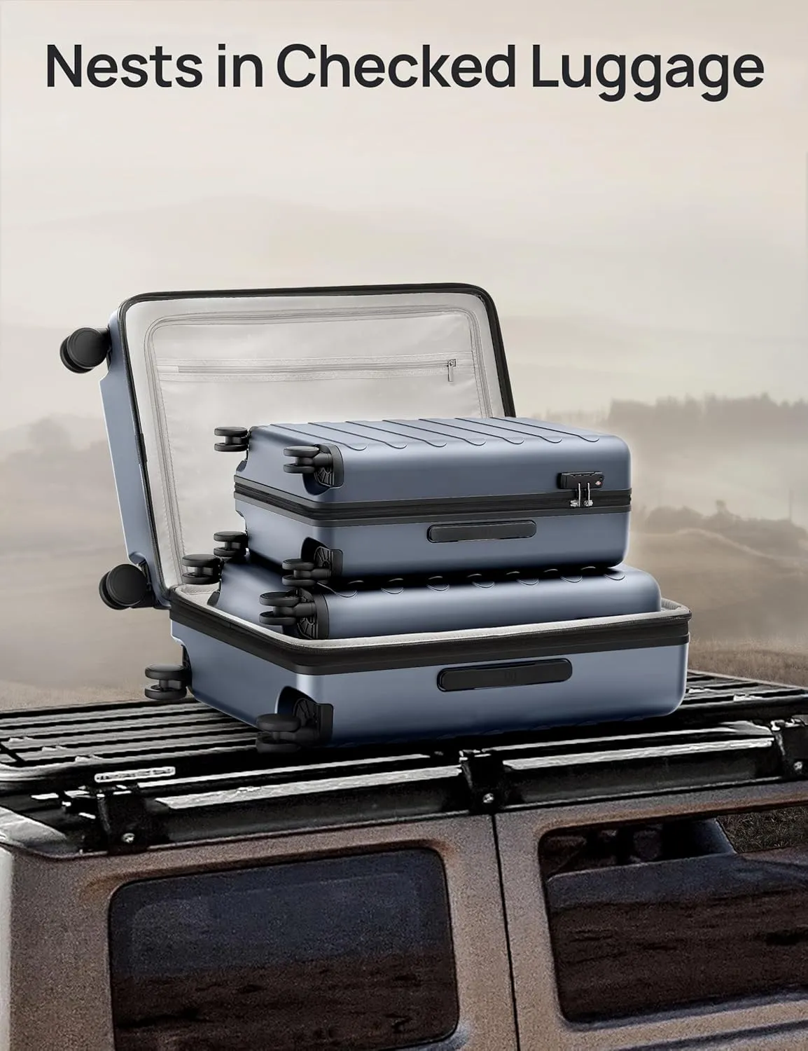 Carry On Luggage 22x14x9 Airline Approved, 20 Inch Luggage with Smooth Spinner Wheels, Expandable, Hard Shell PC Suitcase Carry-On, Lightweight Travel Luggage, TSA Lock (Shadow, Rhine Max)