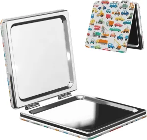 Cartoon Automobile Cars Women Small Pocket Mirror Travel Cosmetic Mirror Folding Handheld Makeup Mirror