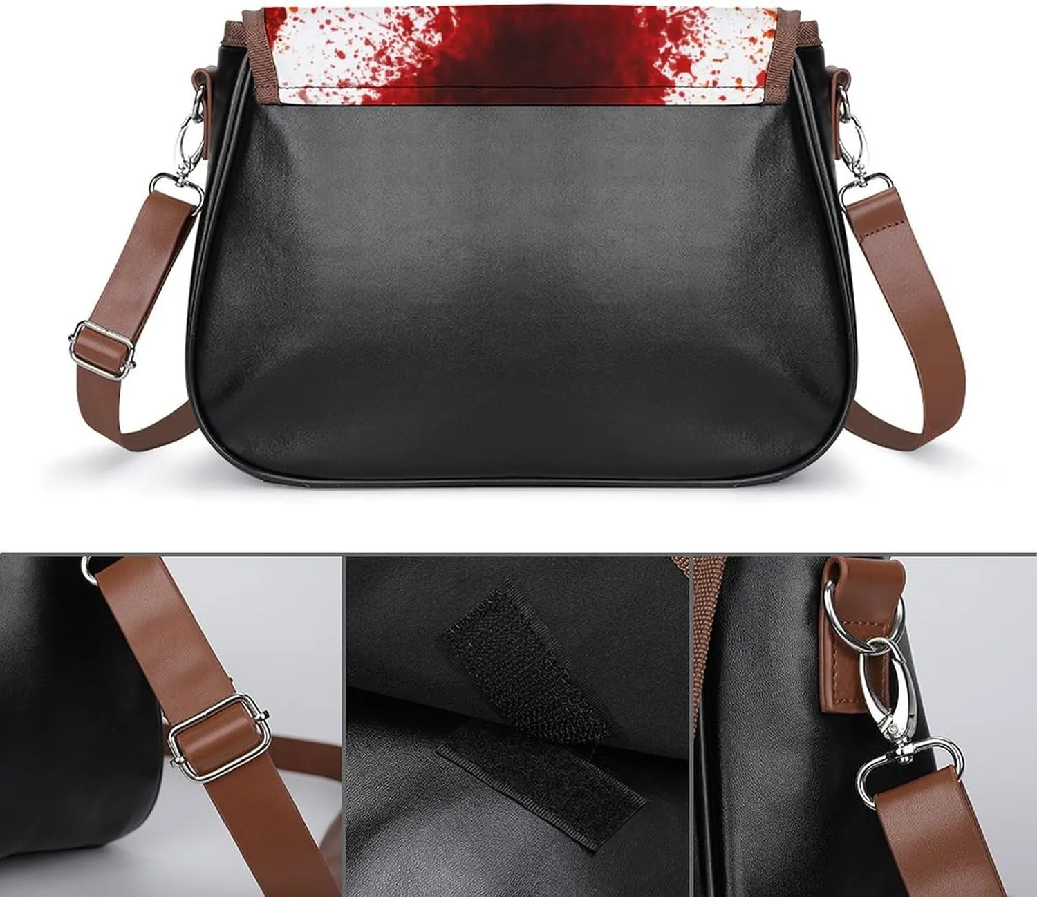 Cartoon Mushrooms Fashionable And Durable Portable Leather Shoulder Bag