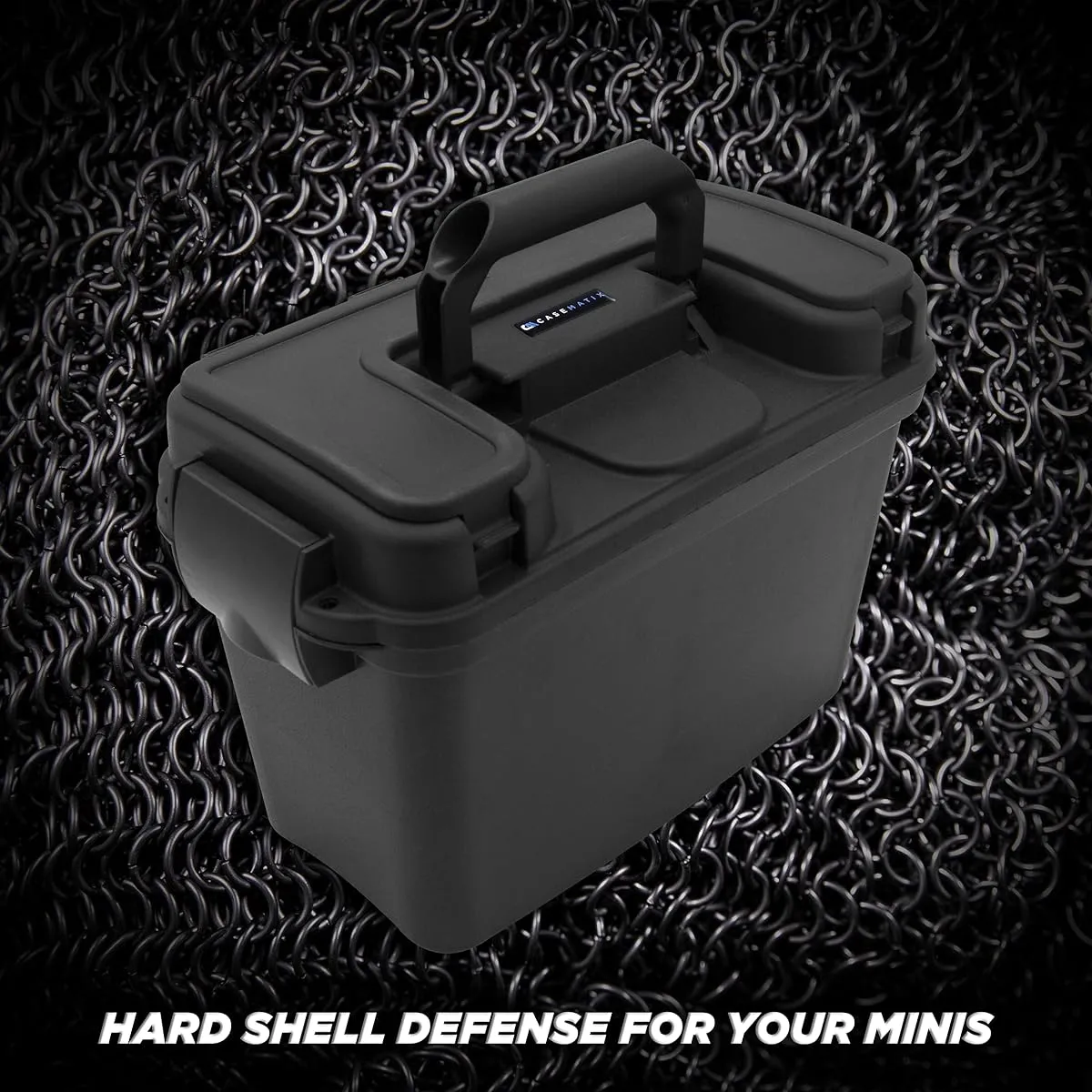 CASEMATIX Miniature Storage Hardshell Figure Case - 105 Slot Figure Carrying Case with Customizable Foam Tray for Warhammer 40K DND and More