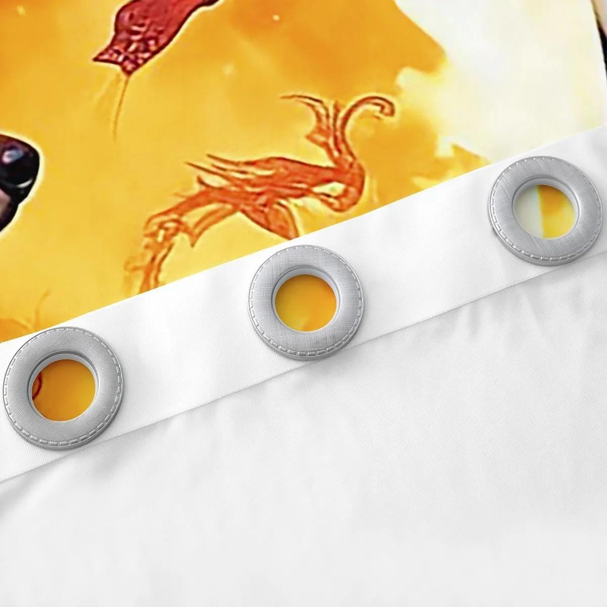 Castle Fairy Wolf Pattern Curtains,Ice and Fire Window Curtains for Boys Girls Teens,Yin Yang Themed Window Treatment Curtains Home Decor,Universe Galaxy Window Drapes for Living Room Bedroom,52Wx96L
