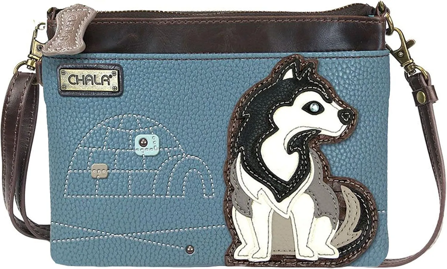 Chala Husky Mini Crossbody Handbag Purse Husky Mom