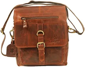 CHALLENGER Adam Burk Unisex Small Multipurpose Leather Shoulder Crossbody Travel Bag 18ABP9BR