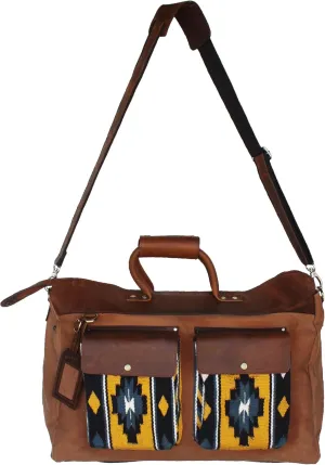 CHALLENGER Western Canvas Leather Woven Carry-On Travel Weekender Duffle Gym Bag 18SKD19