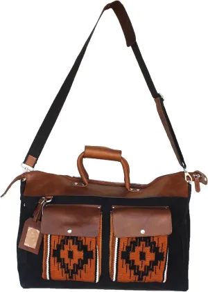 CHALLENGER Western Canvas Leather Woven Carry-On Travel Weekender Duffle Gym Bag 18SKD23