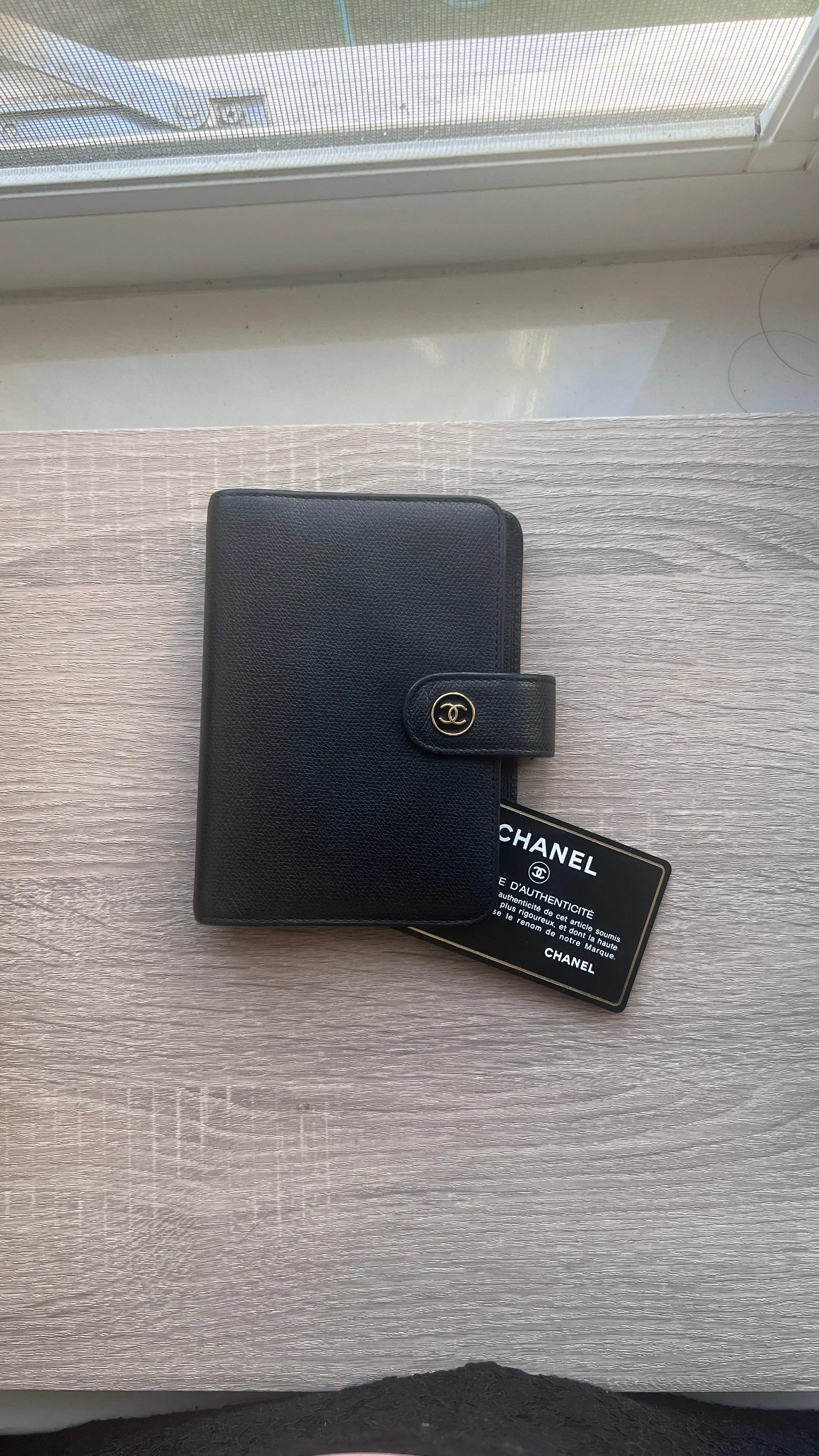 Chanel Enamel Logo Black PM Agenda